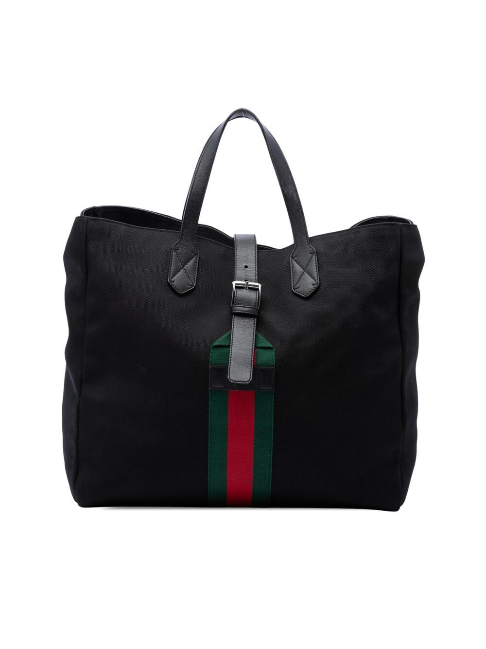 Gucci Canvas Techno Web Buckle Tote #348100G48B